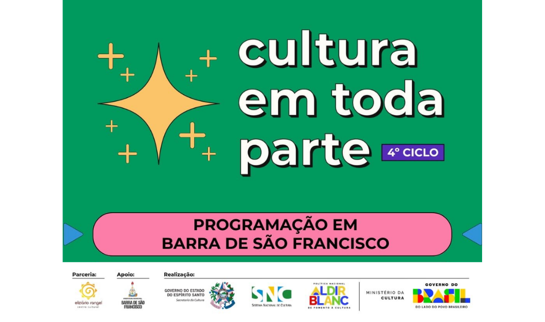 Cultura em Toda Parte | Oficina de teatro abre programação cultural com inscrições disponíveis em Barra de São Francisco