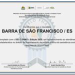 Barra de São Francisco conquista Selo do FNAS e fortalece políticas públicas de assistência social